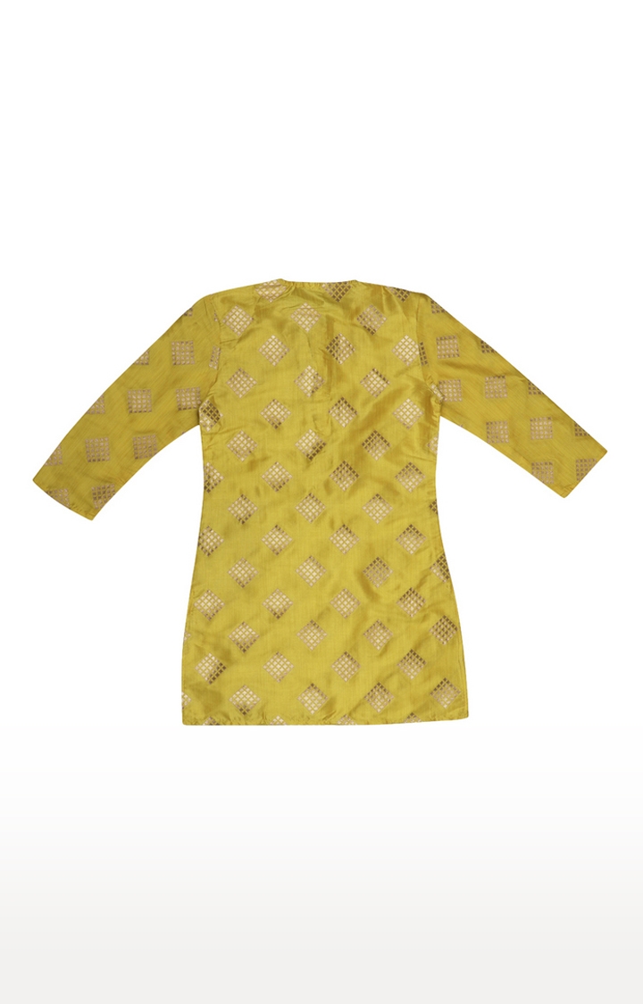 Popsicles Clothing | Popsicles Boys Cotton Silk Mahogany Kurta Pyjama set - Maroon & Yellow 2