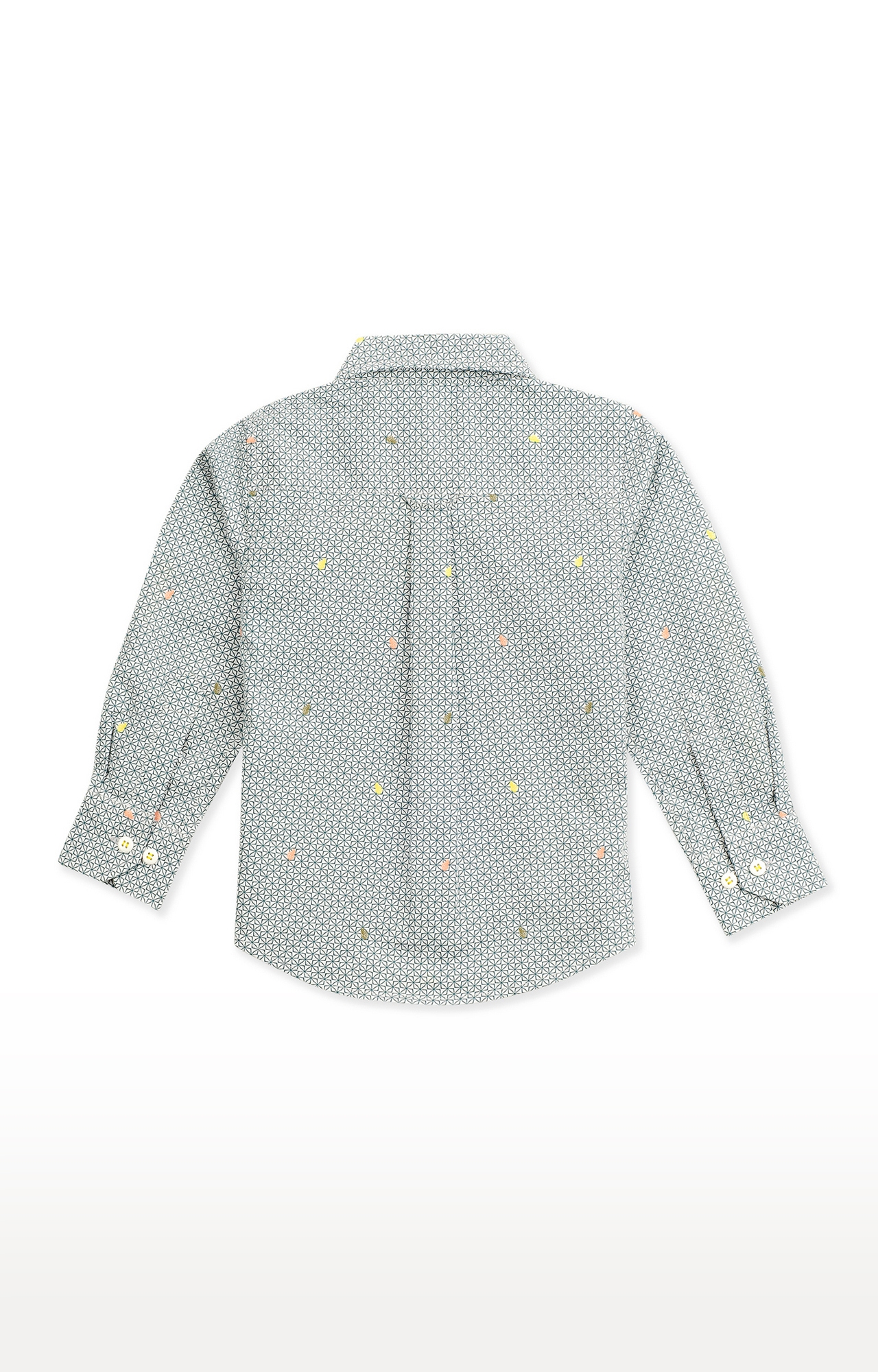 Popsicles Clothing | Popsicles Boys Cotton Lycra Geometric Shirt - White (1-2 Years) 1