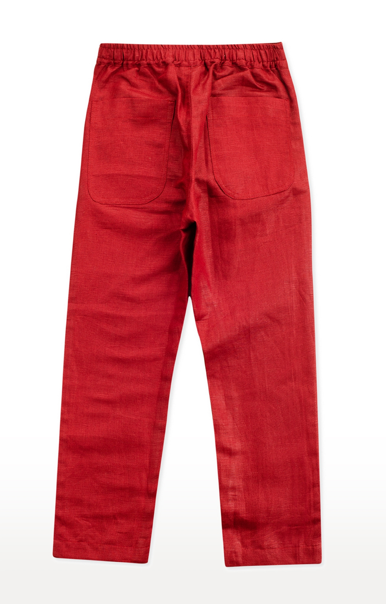 Popsicles Clothing | Popsicles Boys Linen Plum Lounge Pants - Red 1