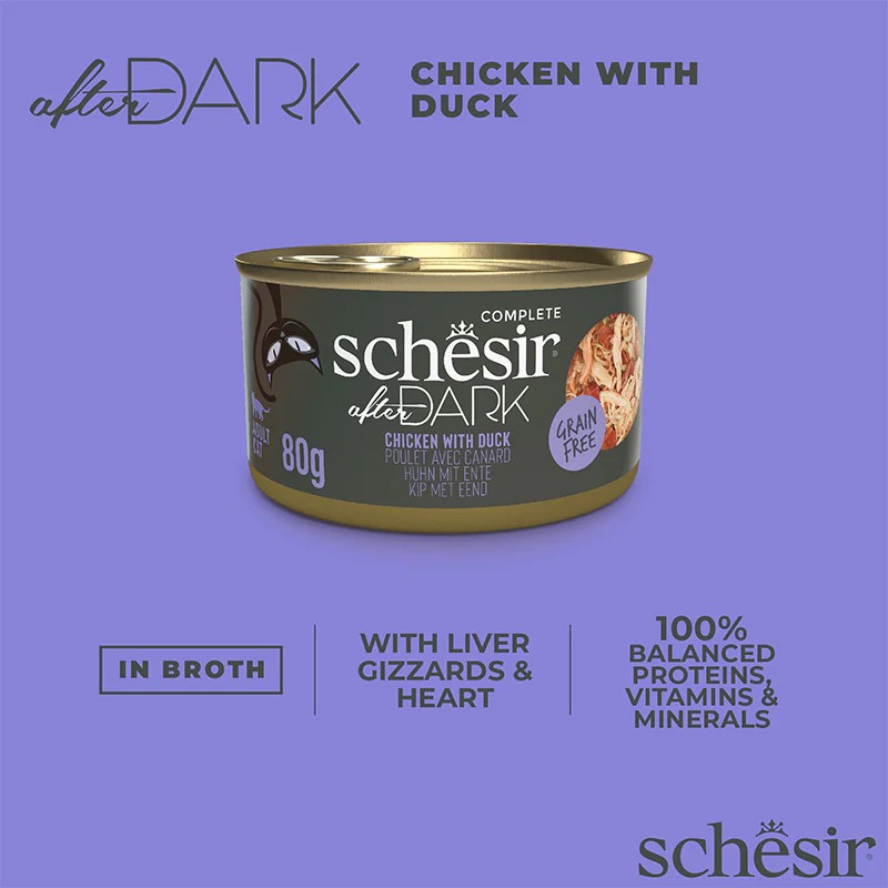 Schesir After Dark Wholefood Adult Cat Chicken & Duck, 80g