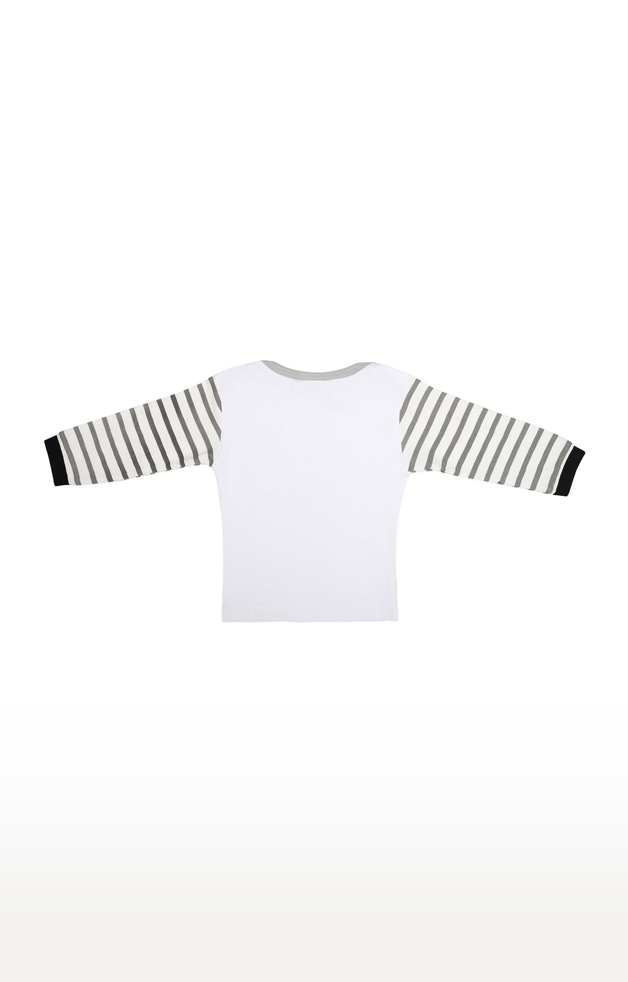 Popsicles Soft Cotton Comfort fit Round Neck Long Sleeves T-shirt and Pants Set for Boys - Off White (0-3M)