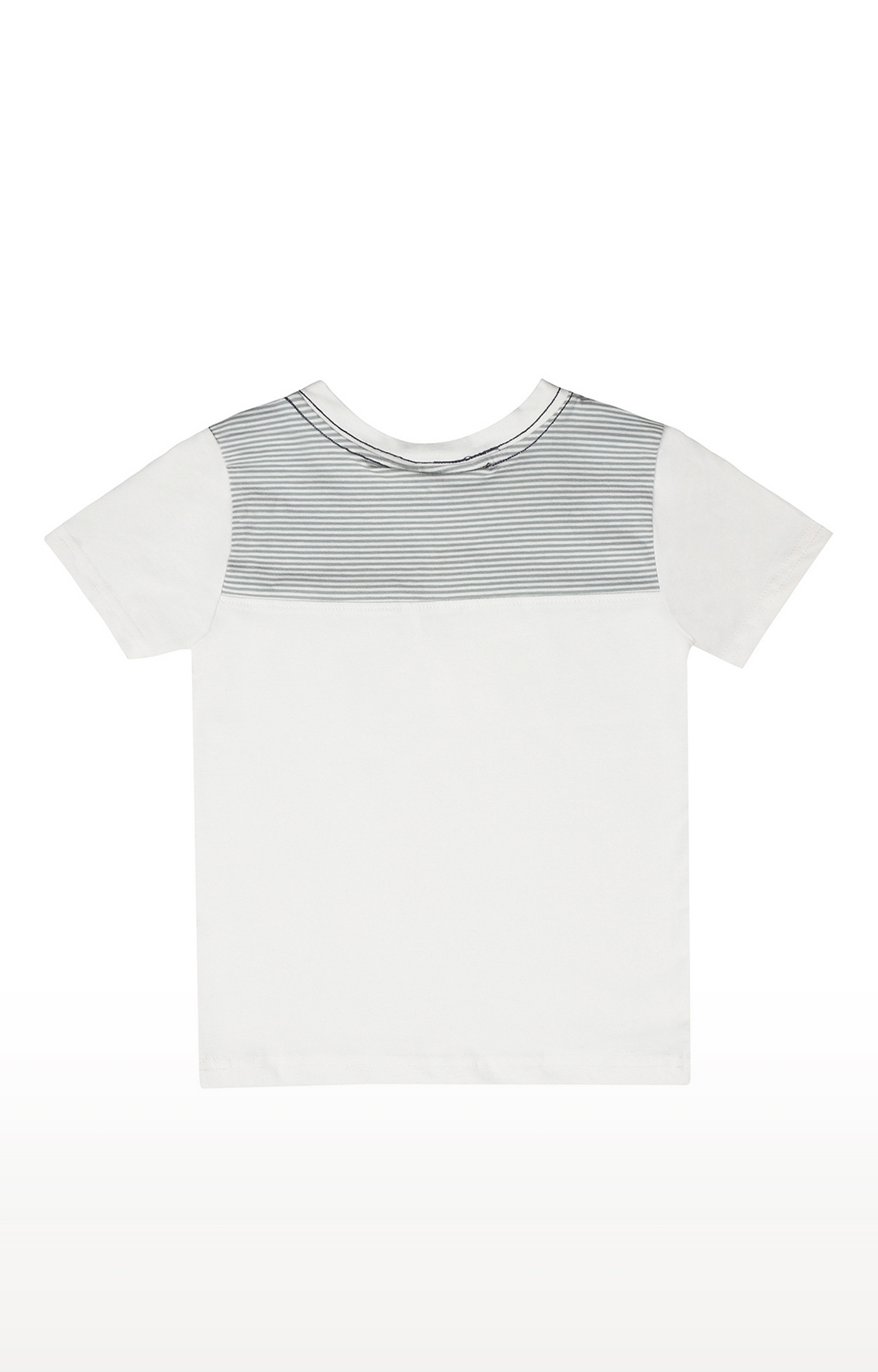 Popsicles Clothing | Popsicles Soft Cotton Comfort fit V-Neck Short Sleeves Boys T-Shirt - Off White (0-6M) 1
