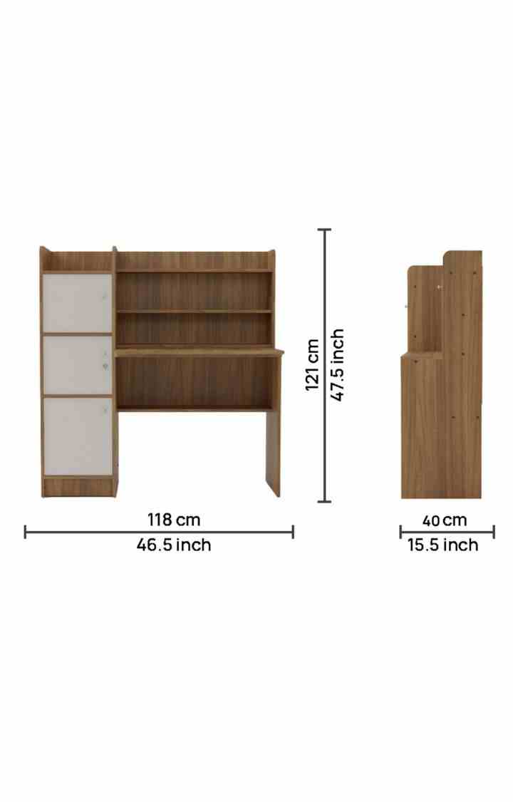 neudot Vision 3 Door Engineered Wood Office Table|Multi-Purpose Study Table|Computer Table for Students|Desk for Work from Home|1 Year Warranty - Dual Tone Finish