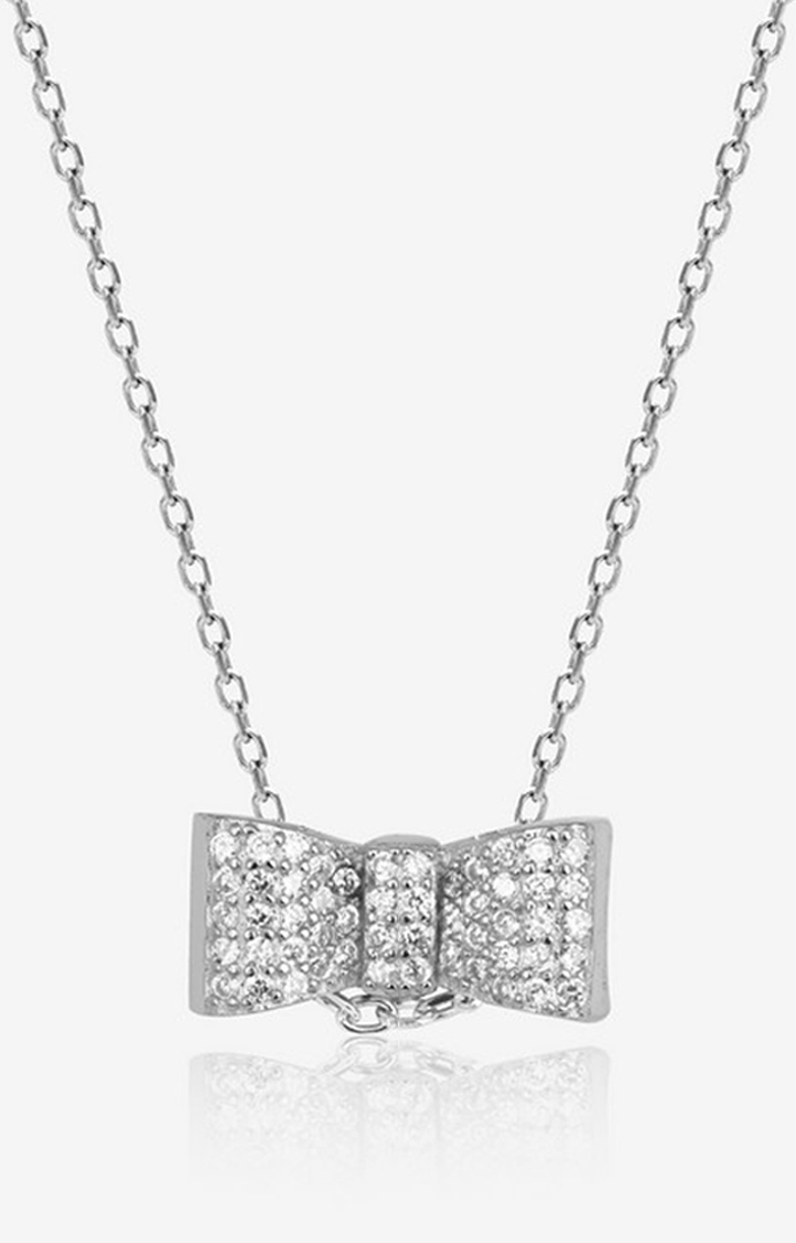 Dazzling Bowtique Silver 92.5 Pendant Set with Earrings by Touch925