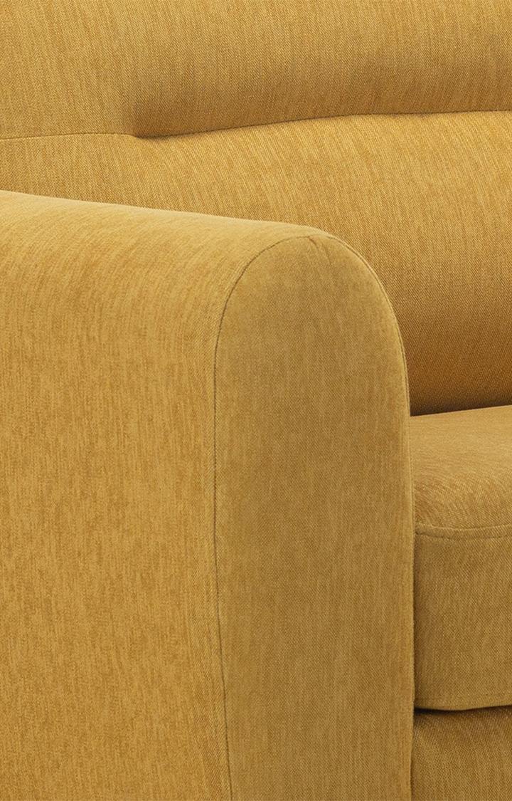 neudot Scott Sofa for Living Room |3 Persons Sofa|Premium Fabric with Cushioned Armrest | Solid Wood Frame|3 Seater in Husky Yellow Color