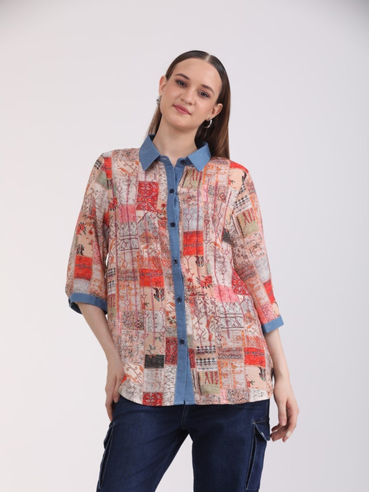 Albion Women Multi Blouson Top