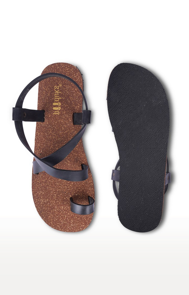 Women's Black PU Sandals