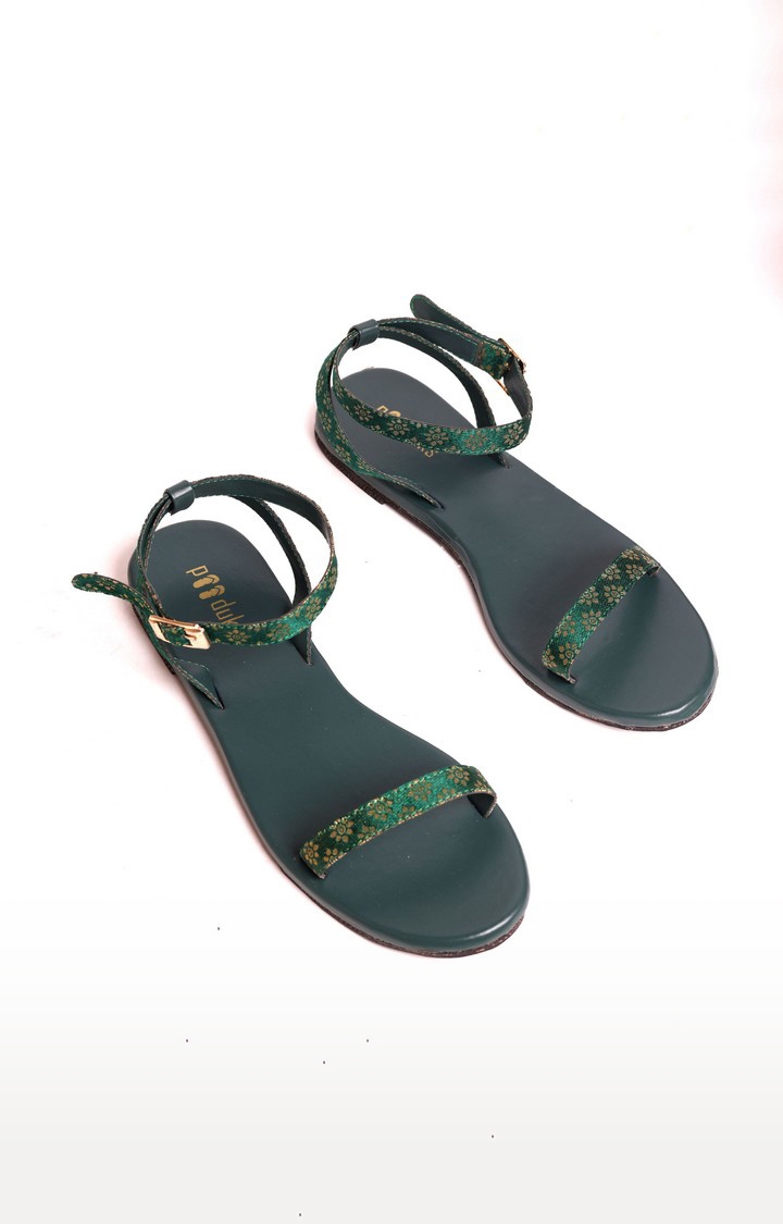 Paaduks | Women's Green Artificial Sandals
