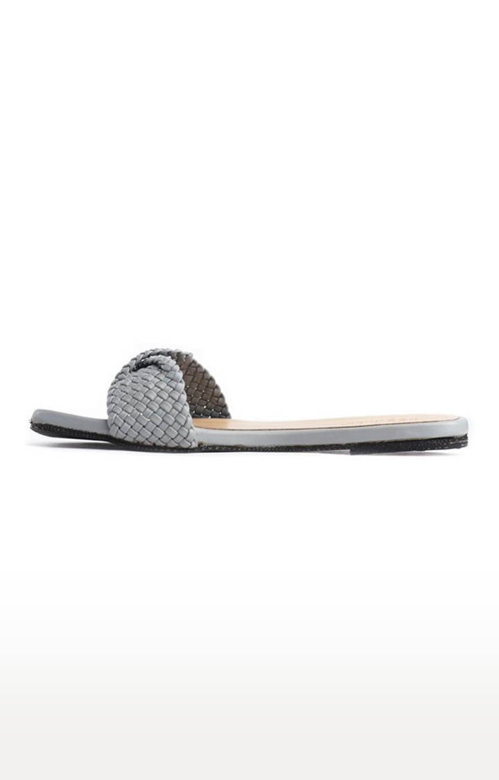 Paaduks | Women's Grey Artificial Flat Slip-ons 1
