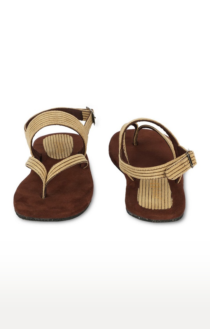 Women's Beige Corduroy Sandals