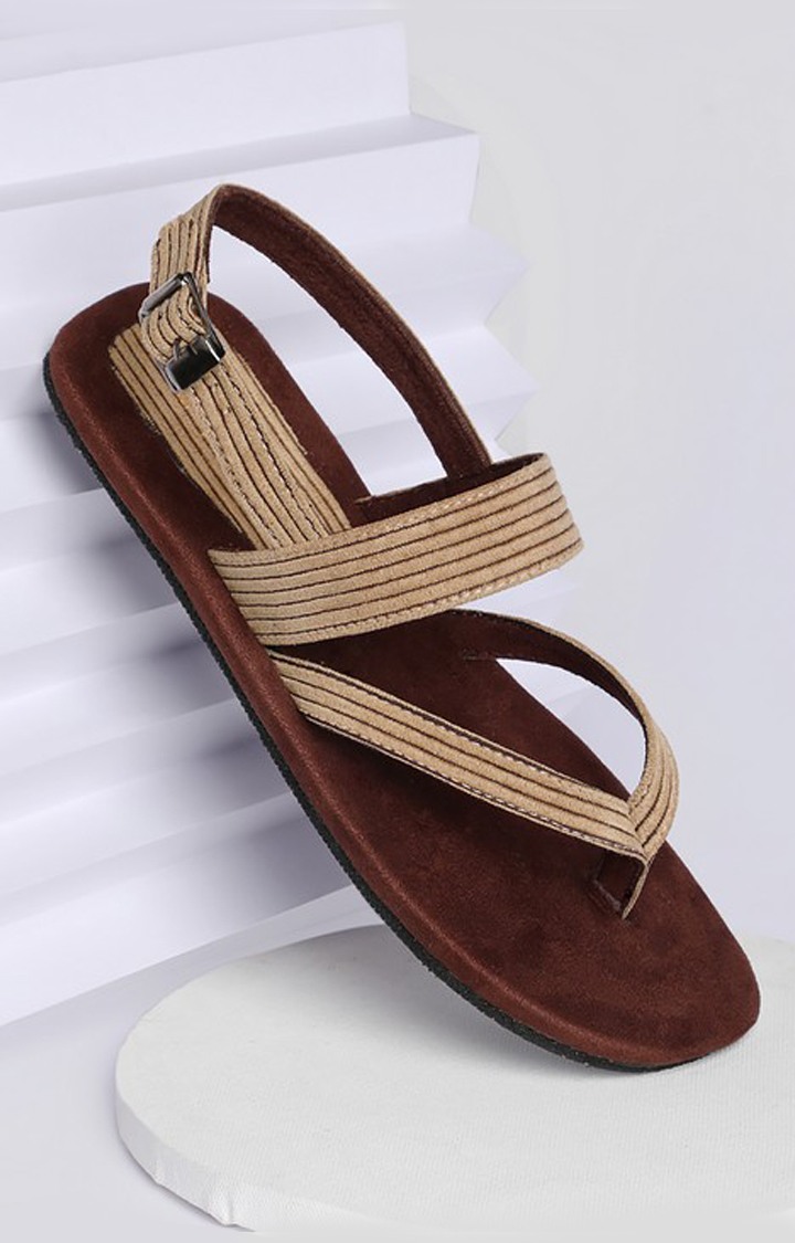 Women's Beige Corduroy Sandals