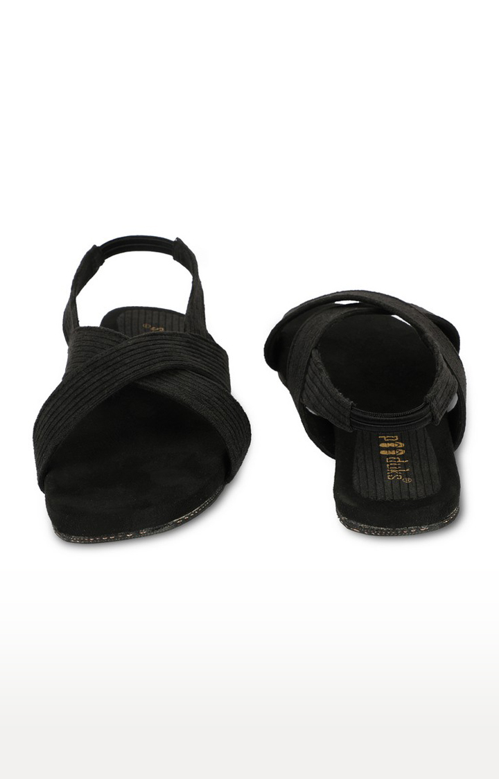 Women's Black Corduroy Sandals