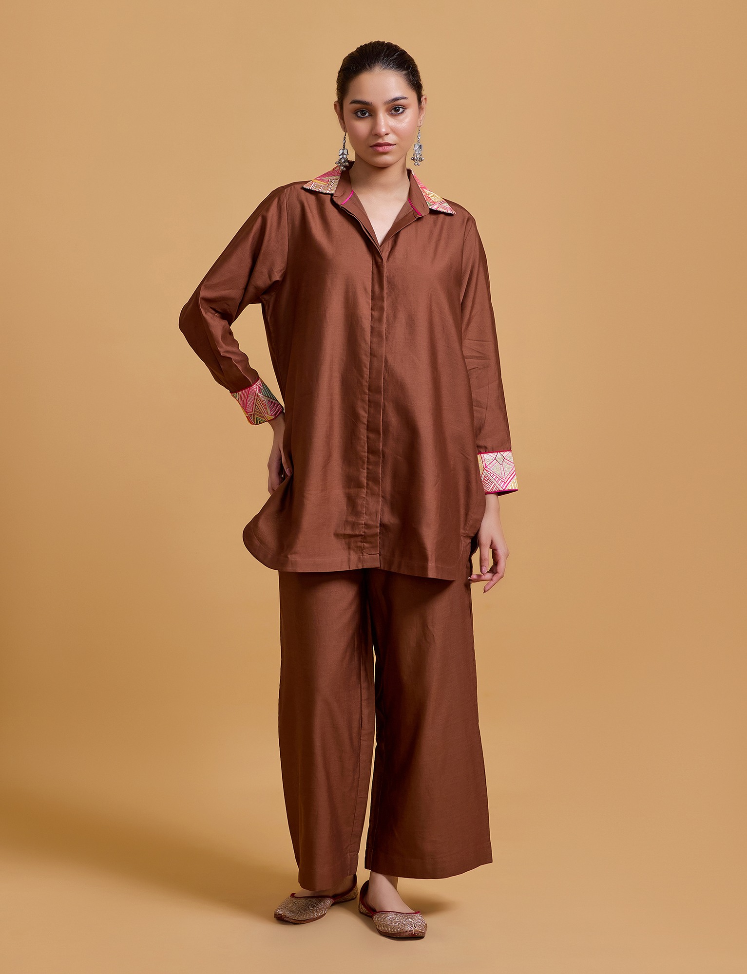 Mithai Brown Shirt Set