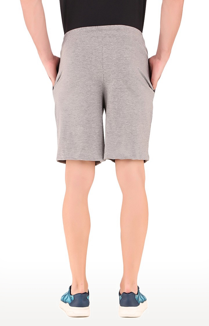 Men's Grey Cotton Melange  Activewear Shorts