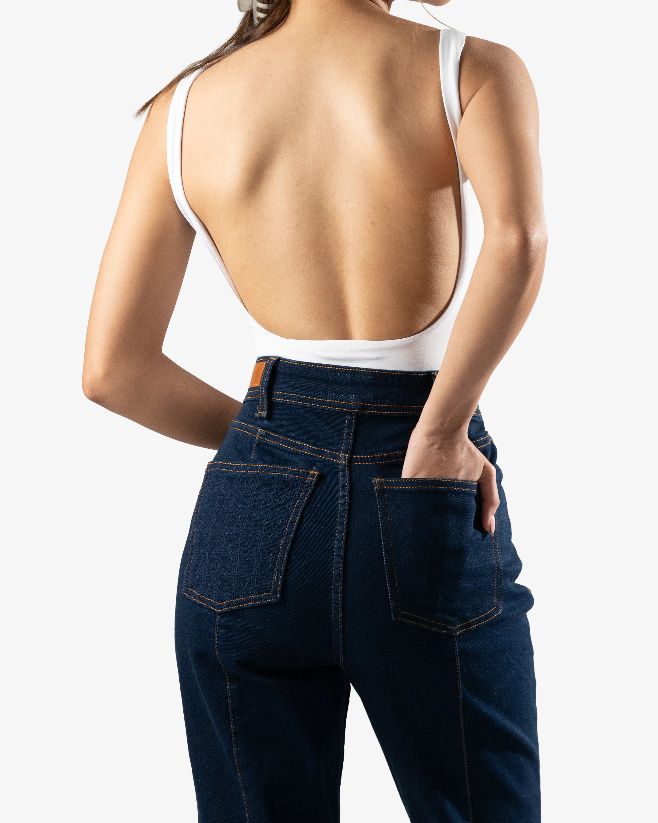 Pattern Embroidered Denim