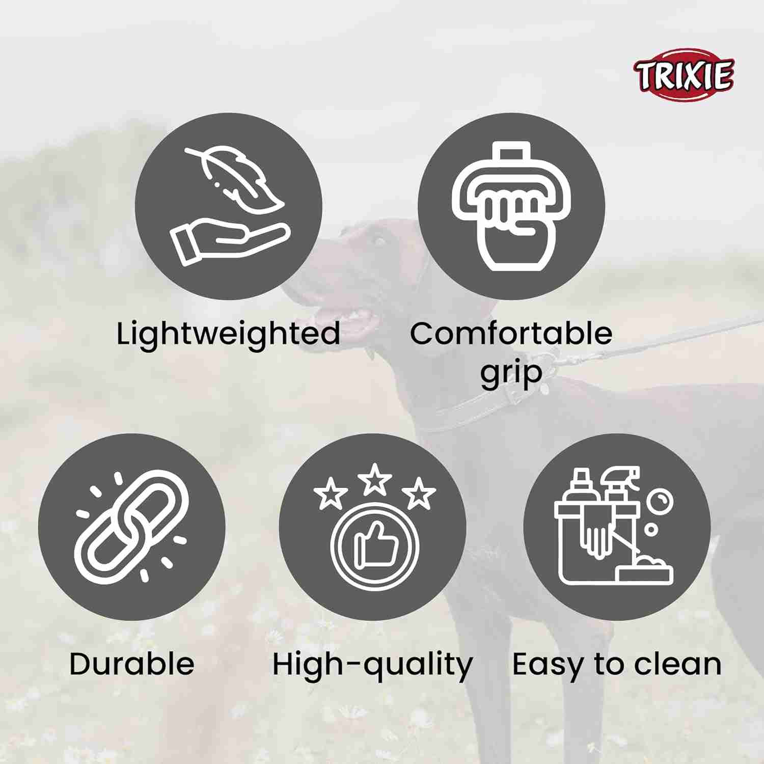 Trixie Premium Leash for Dogs, Graphite