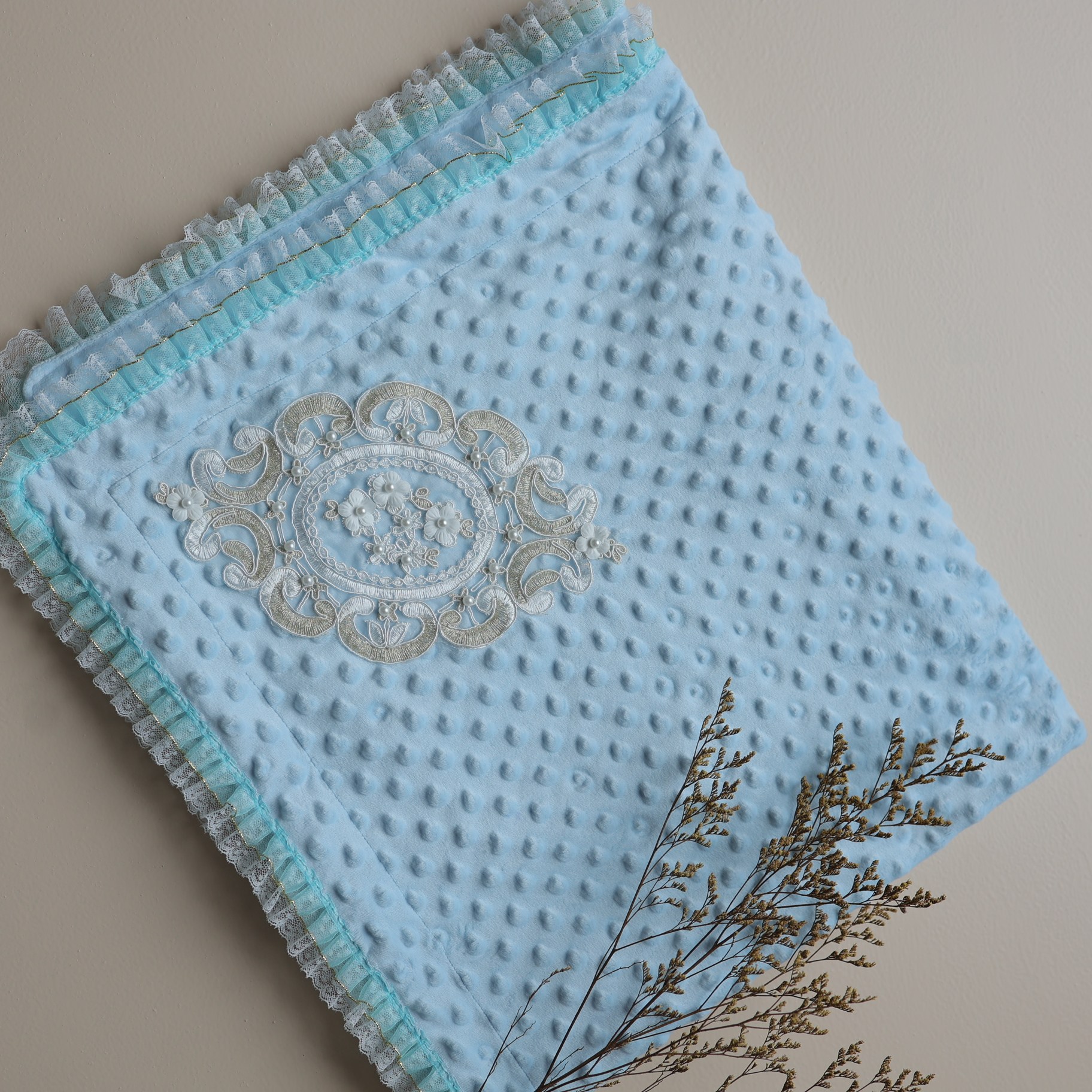 Cloud Dots Baby Blanket