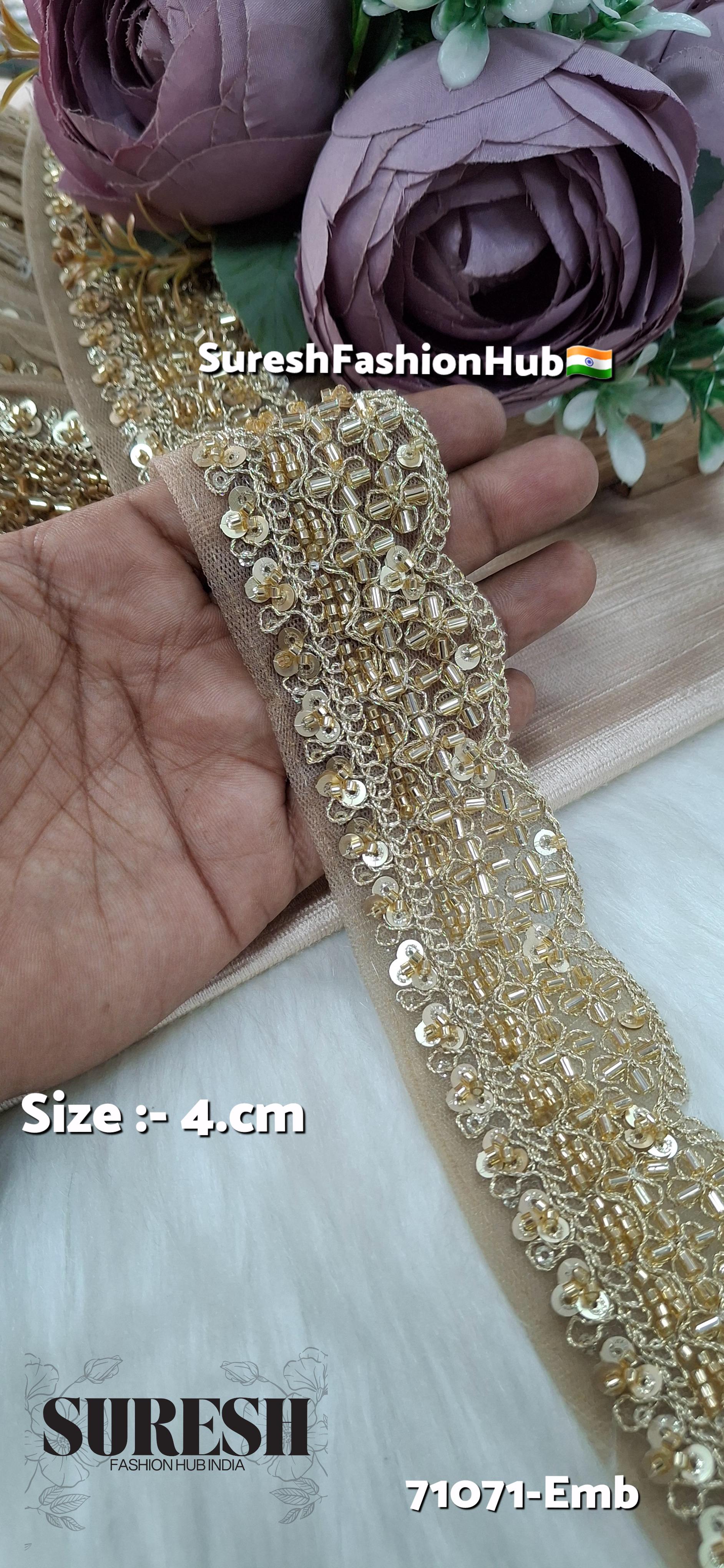 Pearl Elegance Scalloped Embroidery Lace