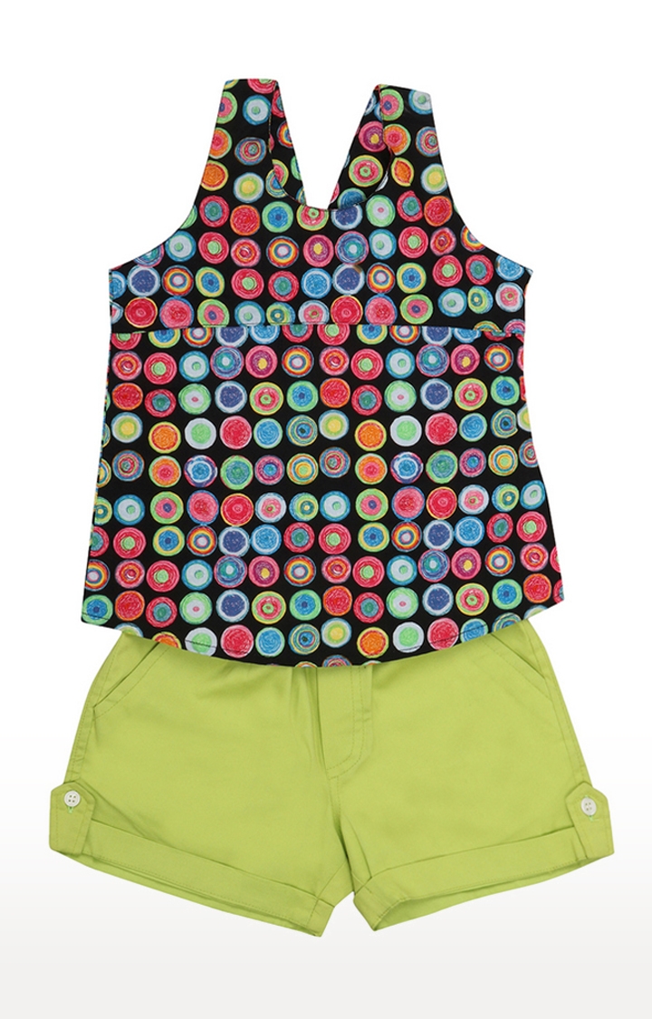 Popsicles Clothing | Popsicles Grassy Top and Short Set Regular Fit For Girl - Green 0
