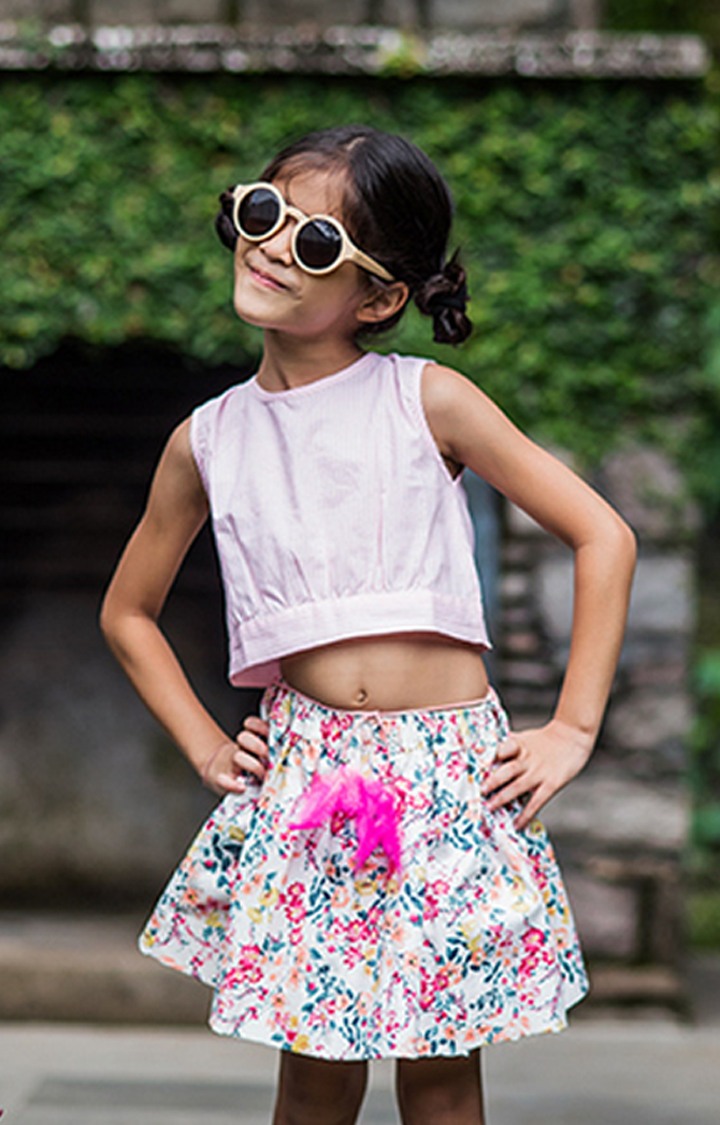Popsicles Clothing | Popsicles Flamingo Skirt Set Pink White Regular Fit Dress For Girls 3
