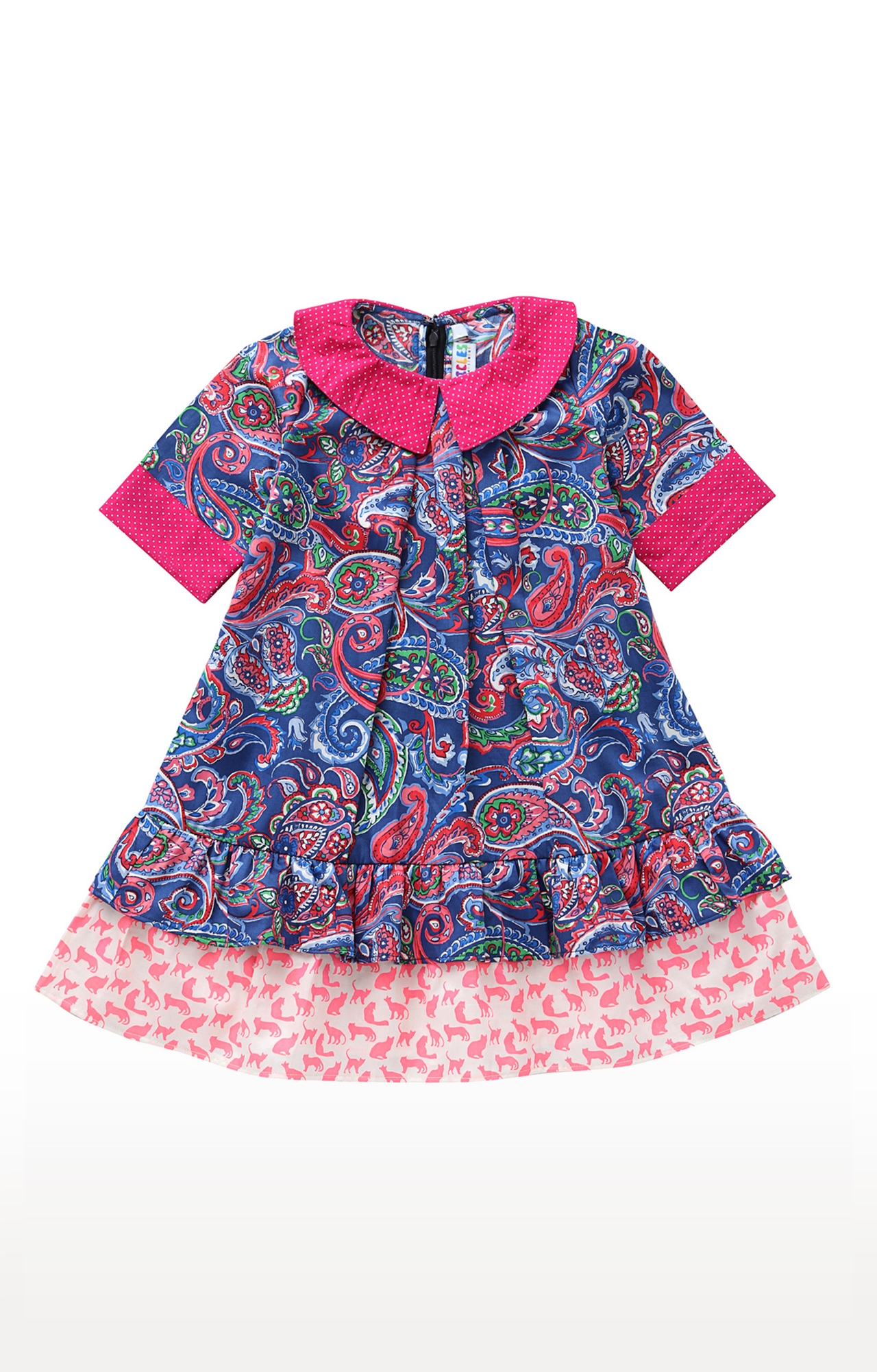Popsicles Clothing | Popsicles Paisley Garden Dress Regular Fit Dress For Girl (Blue) 0