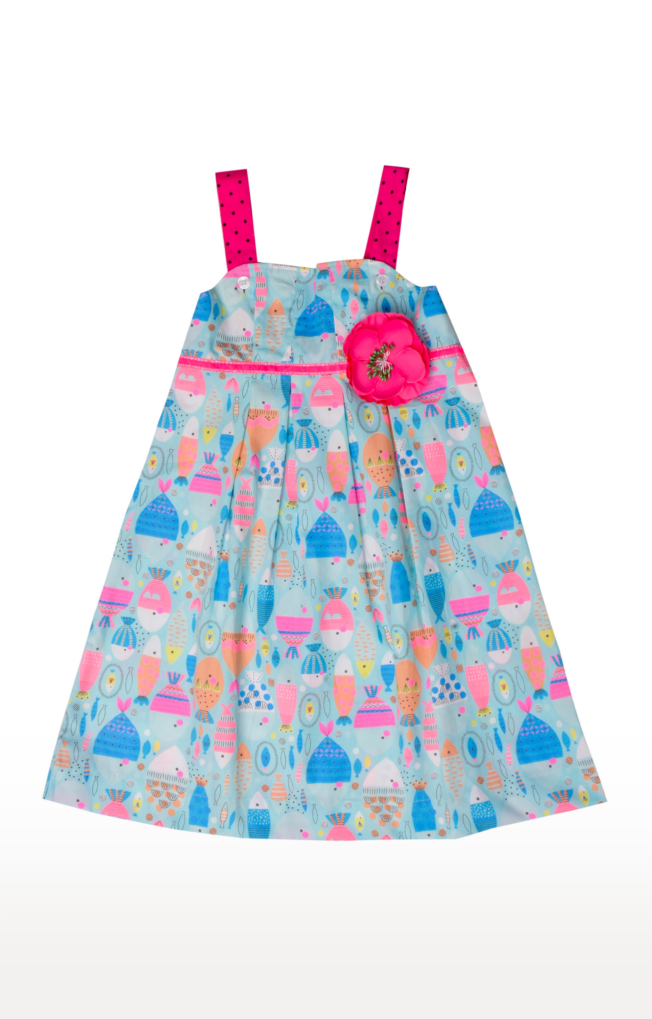 Popsicles Clothing | Popsicles Fishpond Dress Regular Fit Dress For Girl (Blue) 0