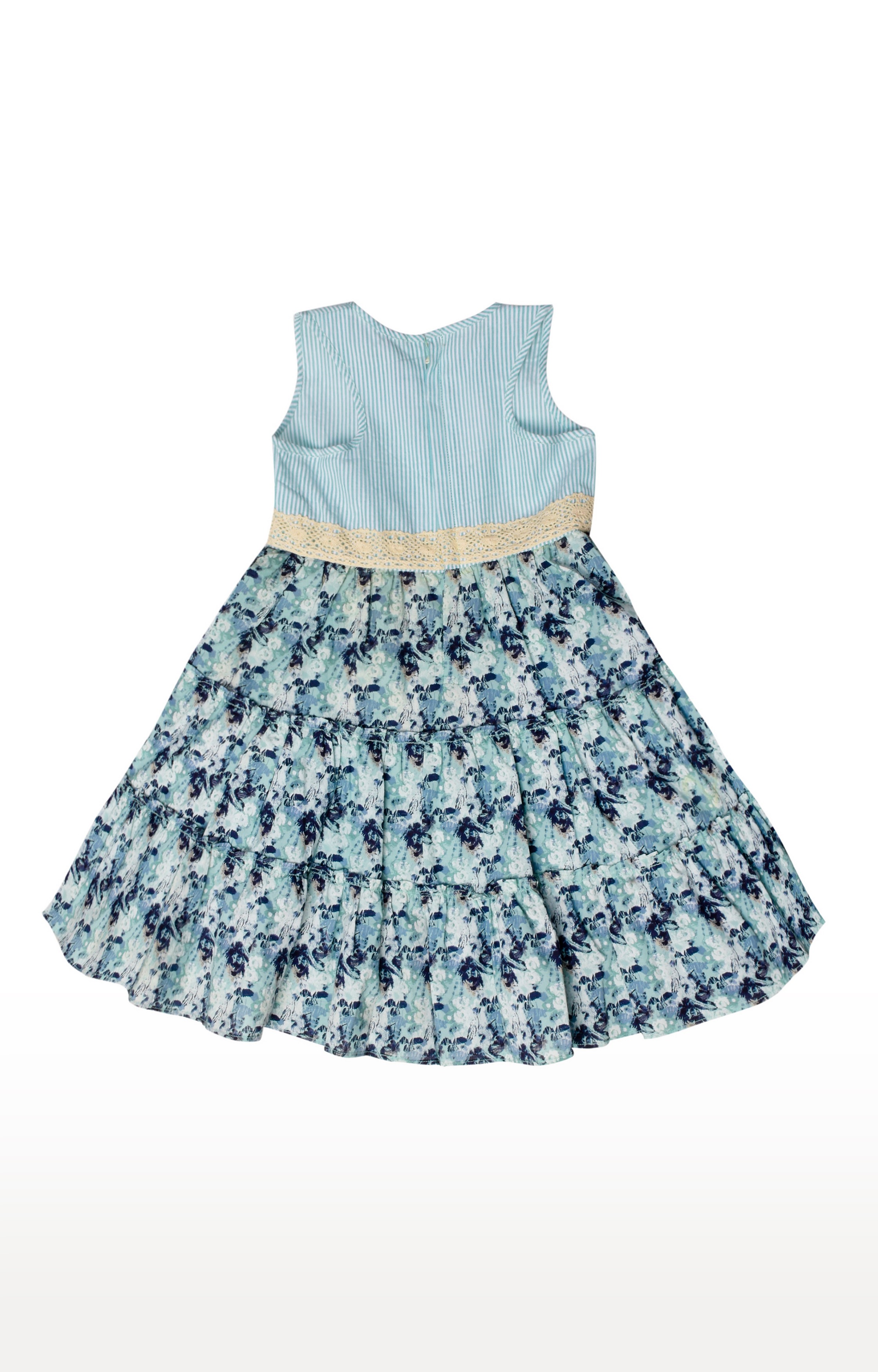 Popsicles Gossamer Dress Regular Fit Dress For Girl (Green)