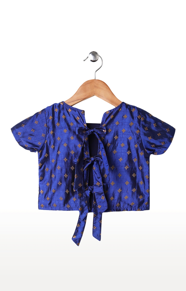 Popsicles Clothing | Popsicles Lapis Skirt Set Beige  Blue Regular Fit Dress For Girls 2