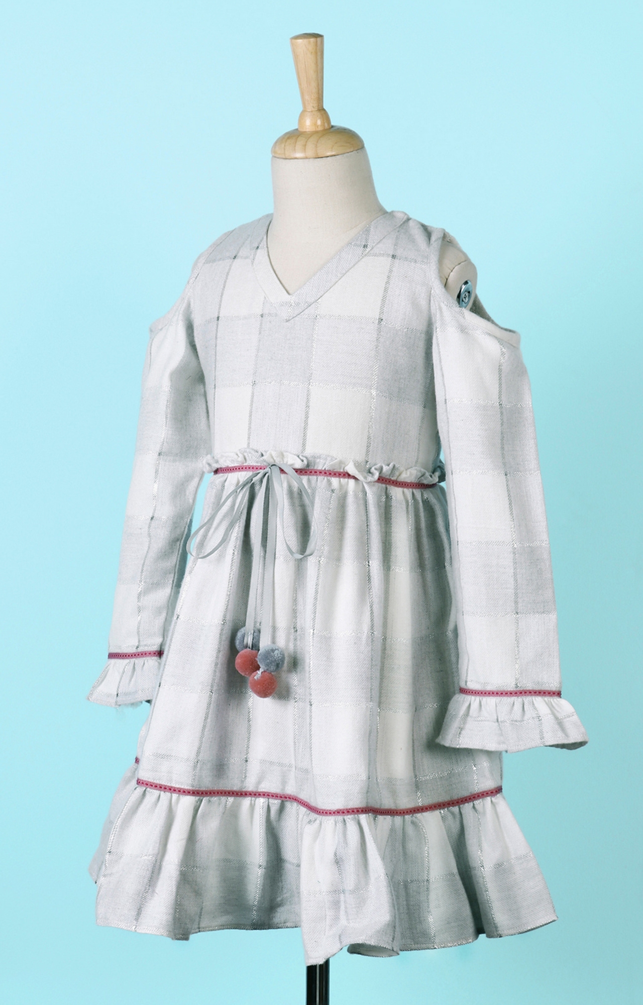 Popsicles Clothing | Popsicles Oyster Dress Regular Fit Dress For Girl (Grey) 1