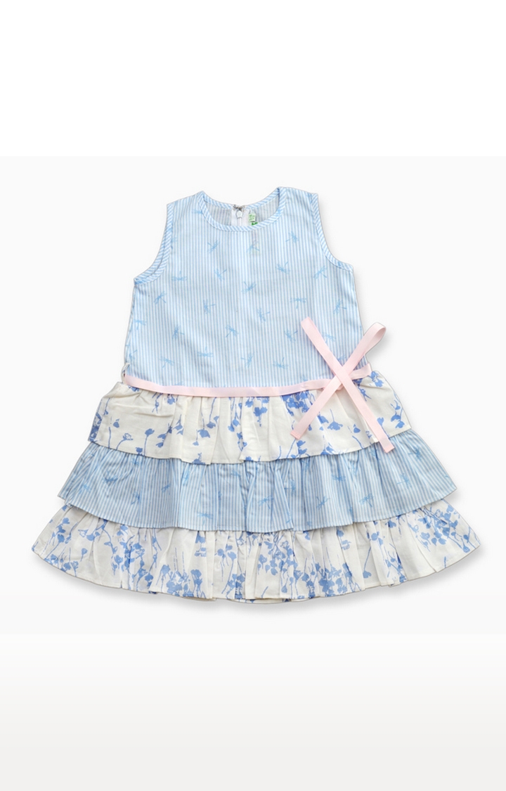 Popsicles Clothing | Popsicles Powderblue Dress Regular Fit Dress For Girl (Blue) 0