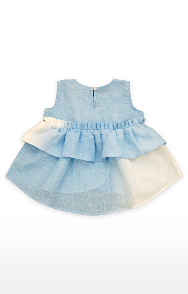 Popsicles Clothing | Popsicles Sky Shorts Set Regular Fit Dress For Girl (Blue and White) 2