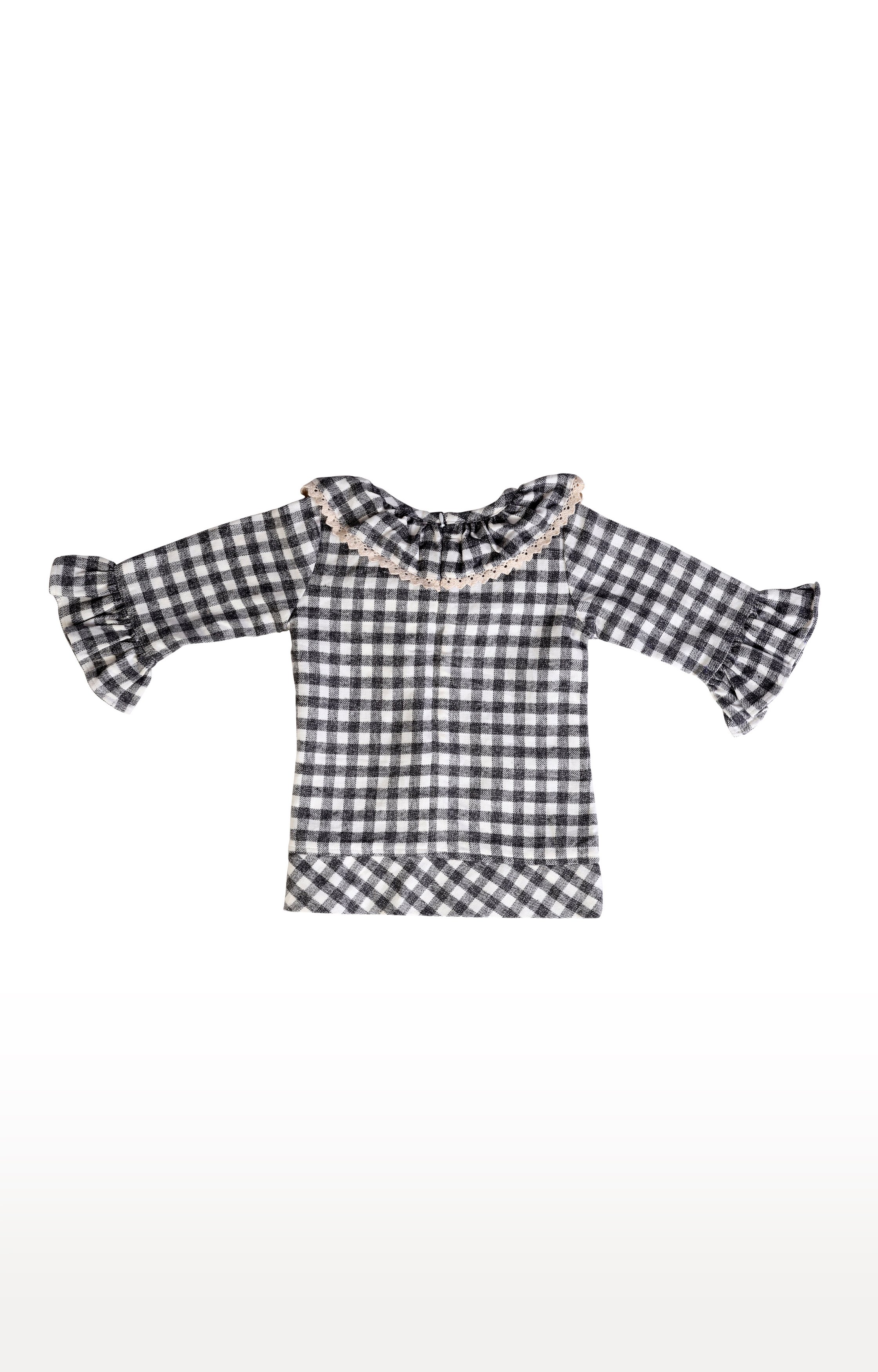 Popsicles Clothing | Popsicles Girls Cotton Checked Shirt Top - Grey (1-2 Years) 1