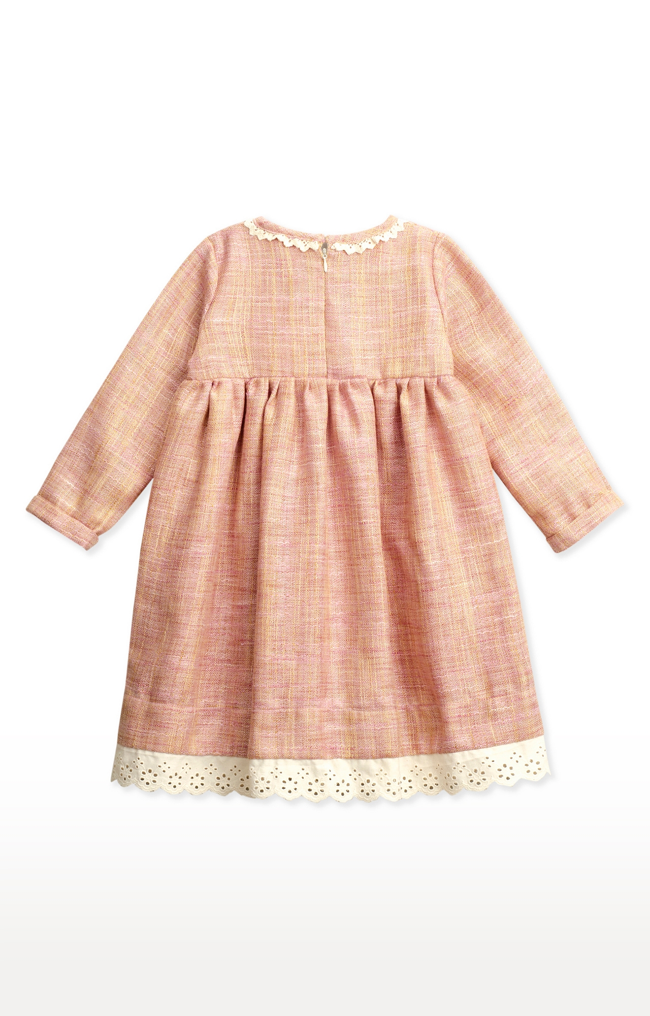 Popsicles Clothing | Popsicles Girls Handloom Cotton Slush Dress - Pink (1-2 Years) 1