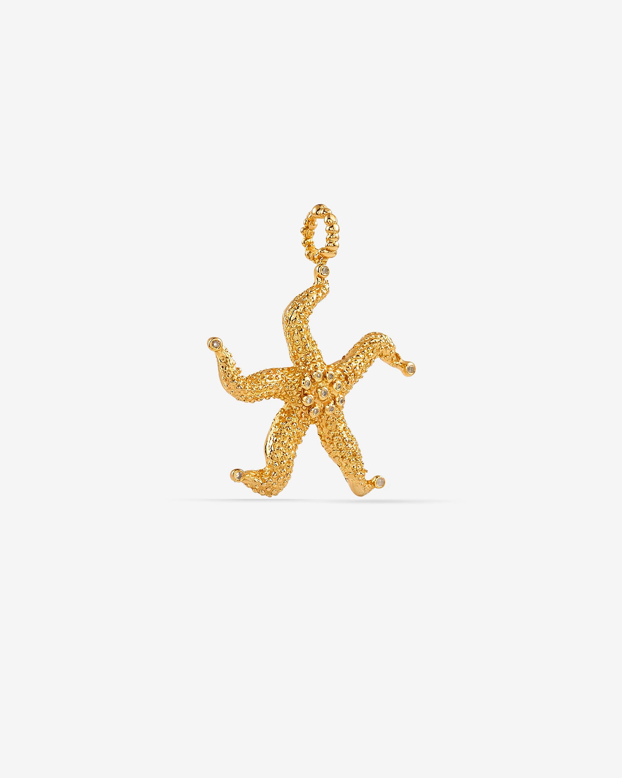 Starfish Gold Textured Charm