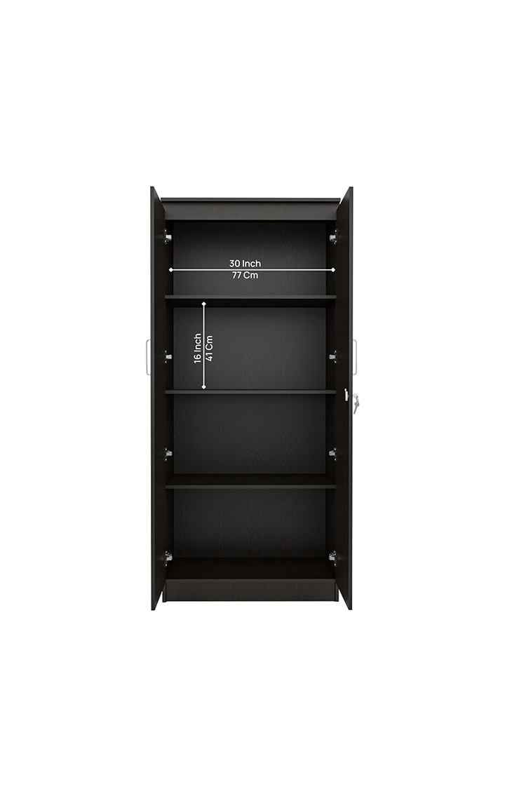 neudot Engineering Wooden Wardrobe Almirah for Cloth with 2 Doors | Almirah for Clothes Wooden | Wardrobe Organizer | Multipurpose Almirah for Storage Bedroom | Mono Wenge 1 Year Warranty