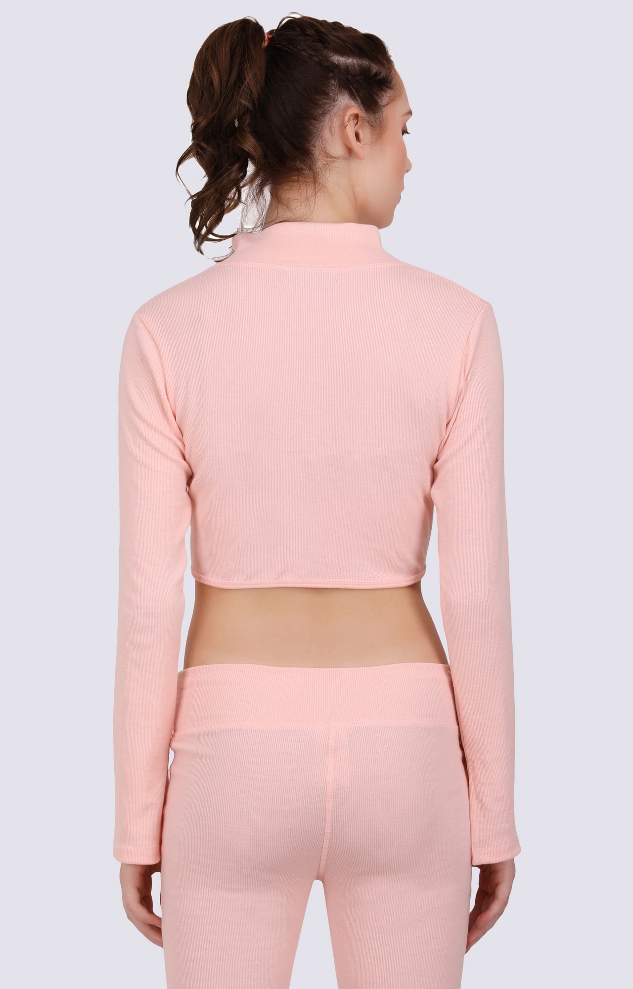 Peach Curved Hem Crop Top