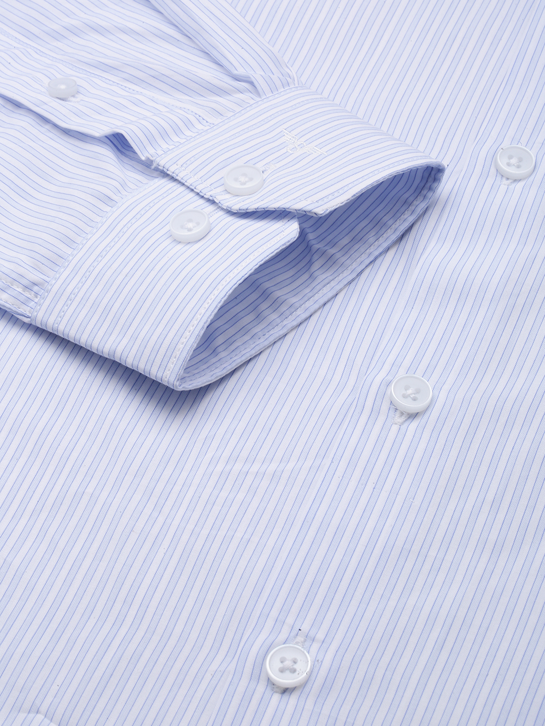 SHOWOFF Men's Spread Collar White Striped Shirt