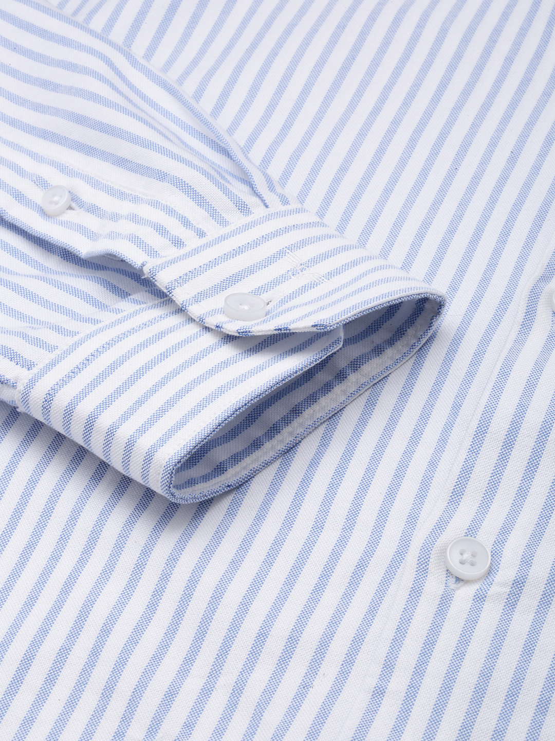 SHOWOFF Men's Spread Collar White Striped Shirt