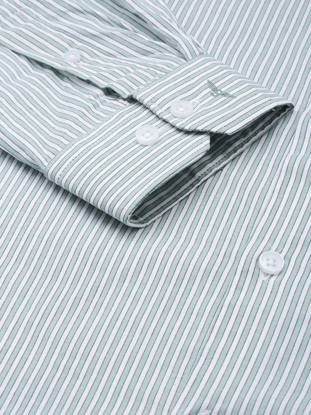 Showoff | SHOWOFF Men's Spread Collar White Striped Shirt 6