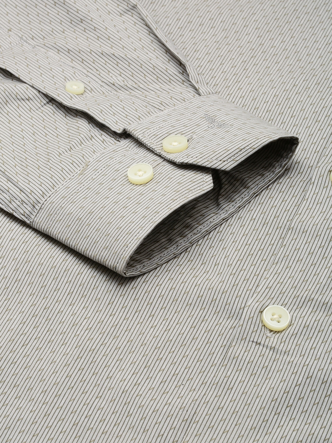 Showoff | SHOWOFF Men's Spread Collar Olive Striped Shirt 6
