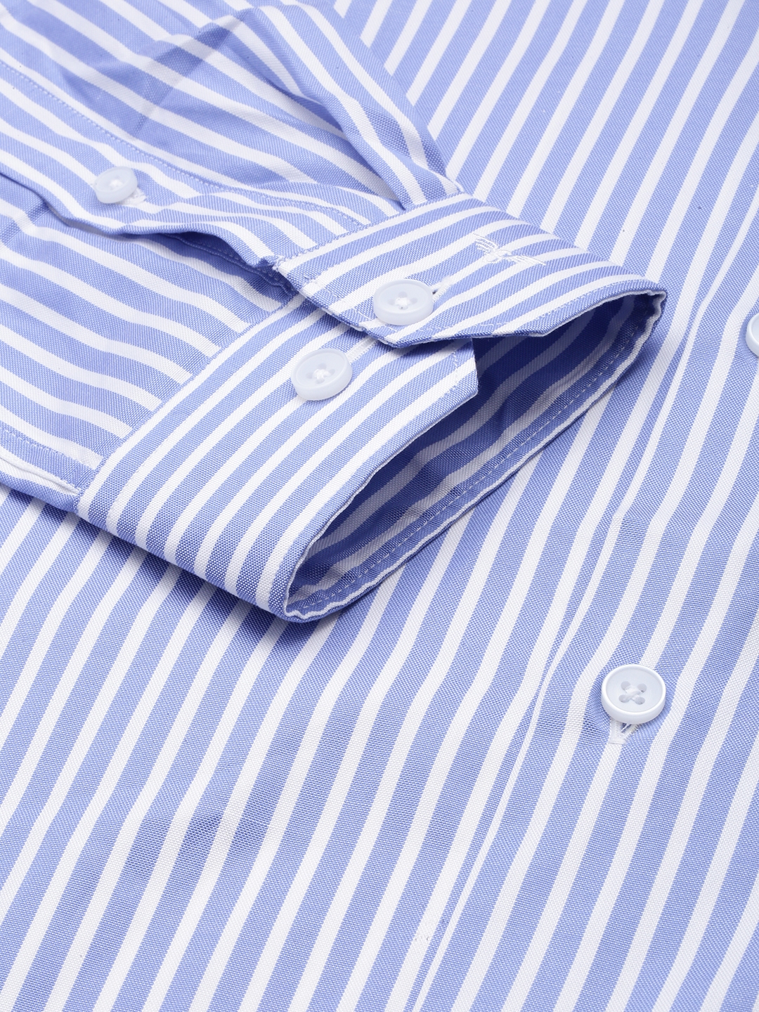 Showoff | SHOWOFF Men's Spread Collar Self Design Blue Smart Shirt 6