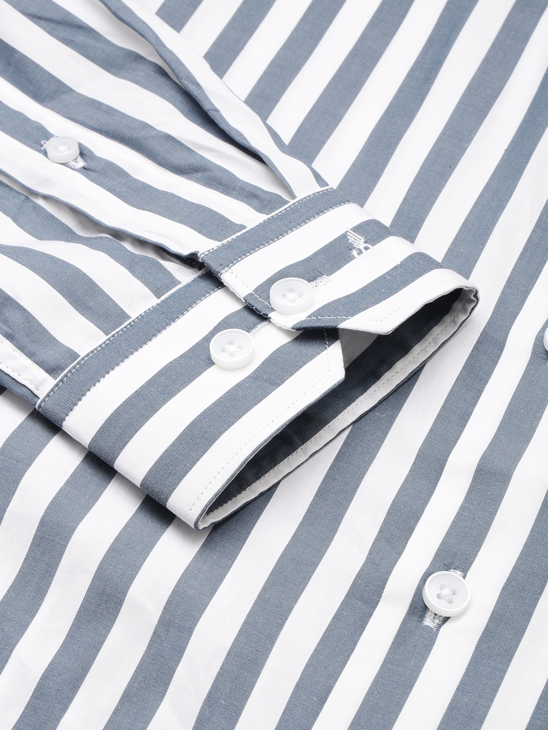 Showoff | SHOWOFF Men's Spread Collar Self Design Grey Smart Shirt 6