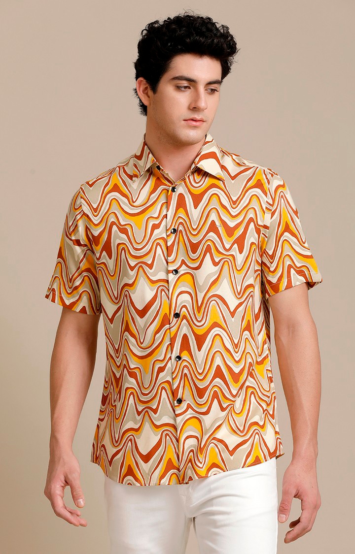 Aldeno | Men's Multicolor Cotton Printed Casual Shirt