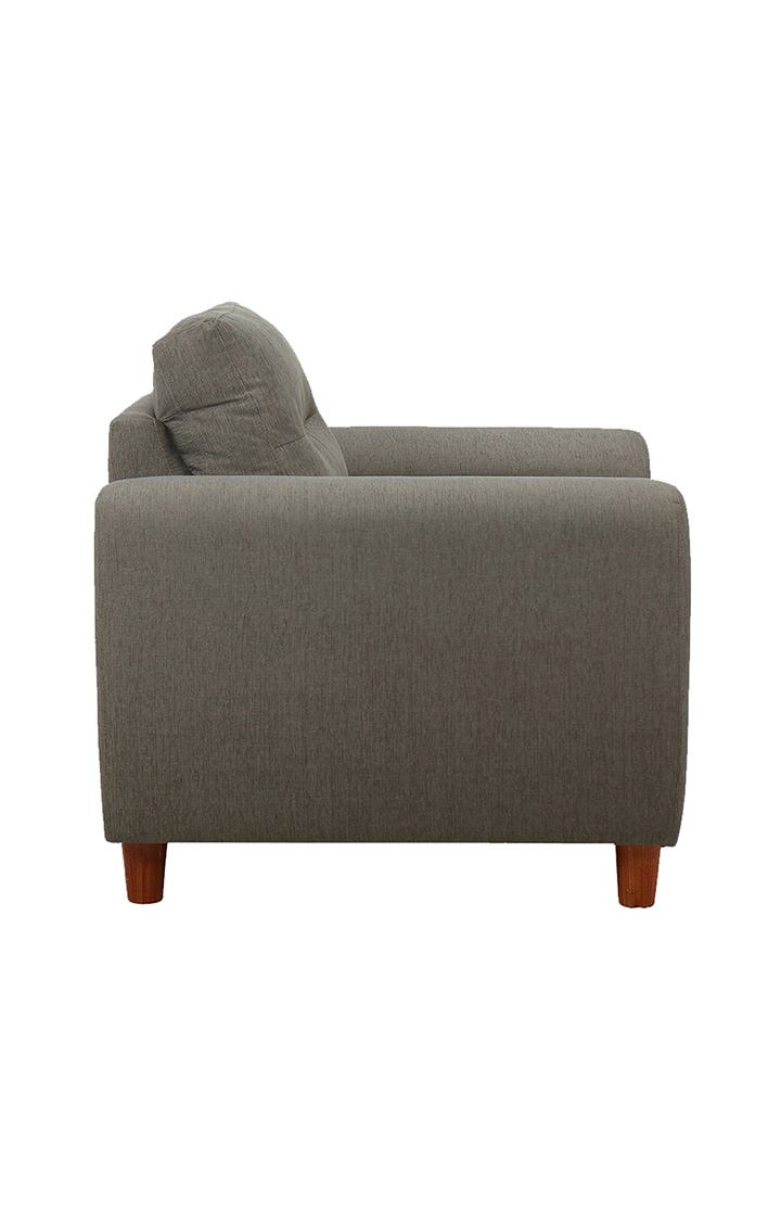 neudot Scott Sofa for Living Room |1 Person Sofa|Premium Fabric with Cushioned Armrest |Solid Wood Frame|1 Seater in Misty Grey Color