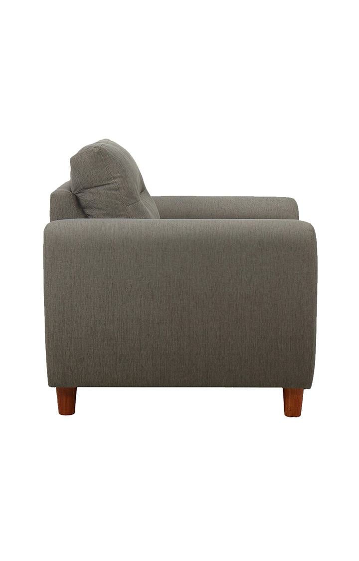 neudot Scott Sofa for Living Room |1 Person Sofa|Premium Fabric with Cushioned Armrest |Solid Wood Frame|1 Seater in Misty Grey Color