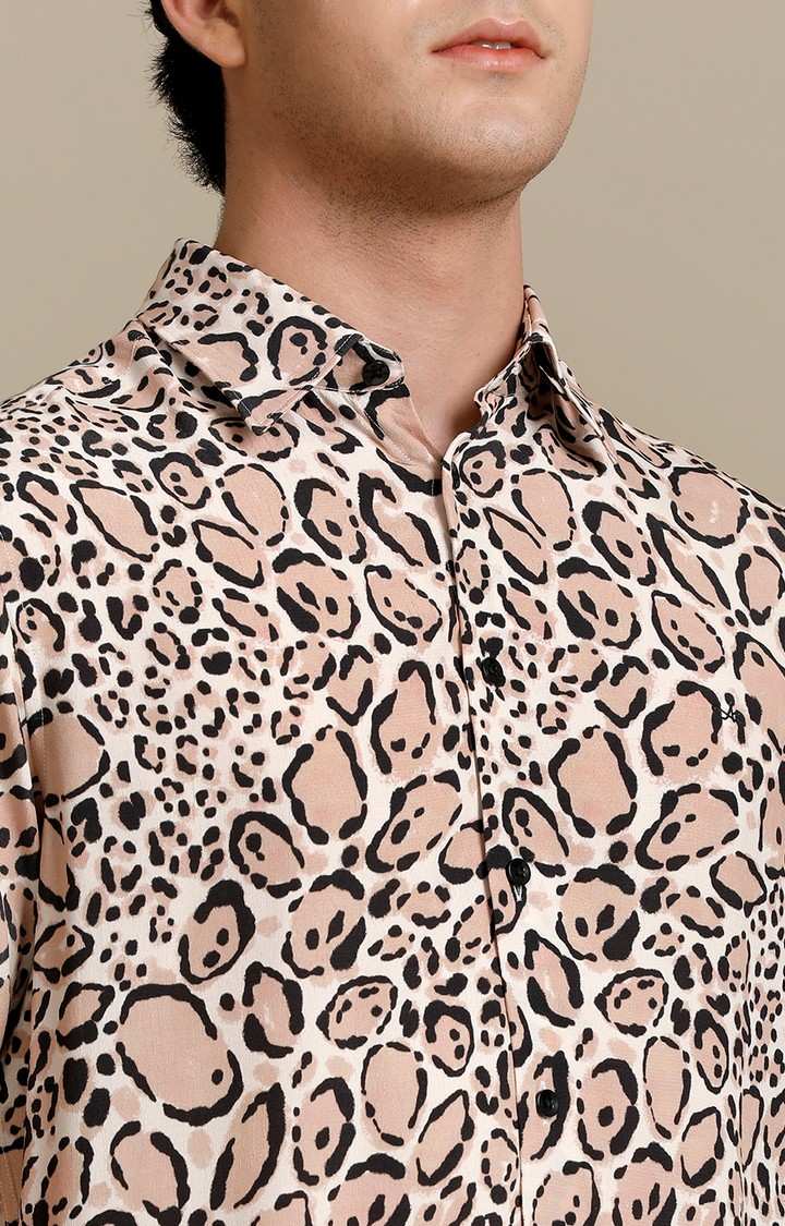 Men's Multicolor Crepe Printed Casual Shirt