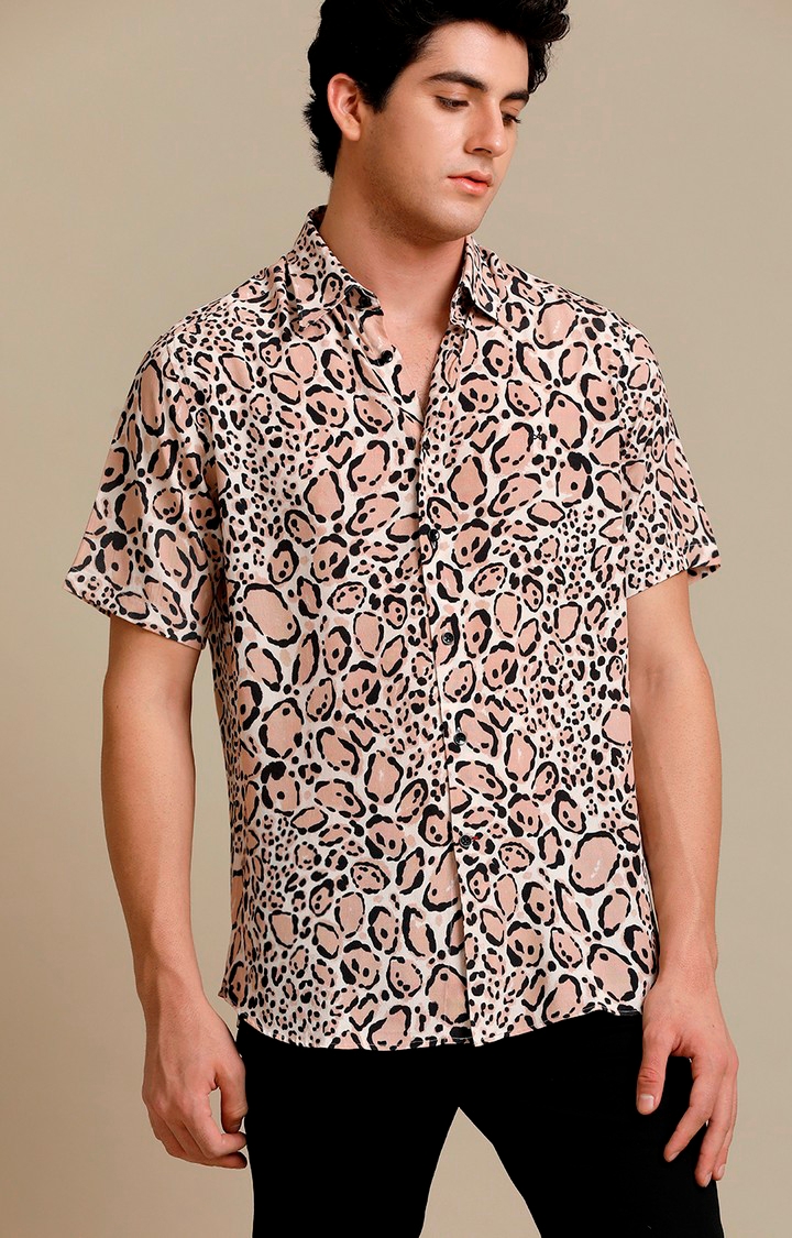 Aldeno | Men's Multicolor Crepe Printed Casual Shirt