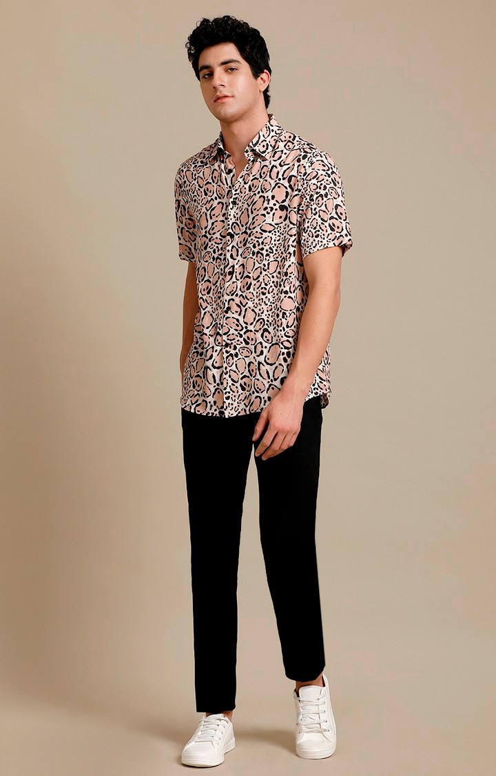 Men's Multicolor Crepe Printed Casual Shirt