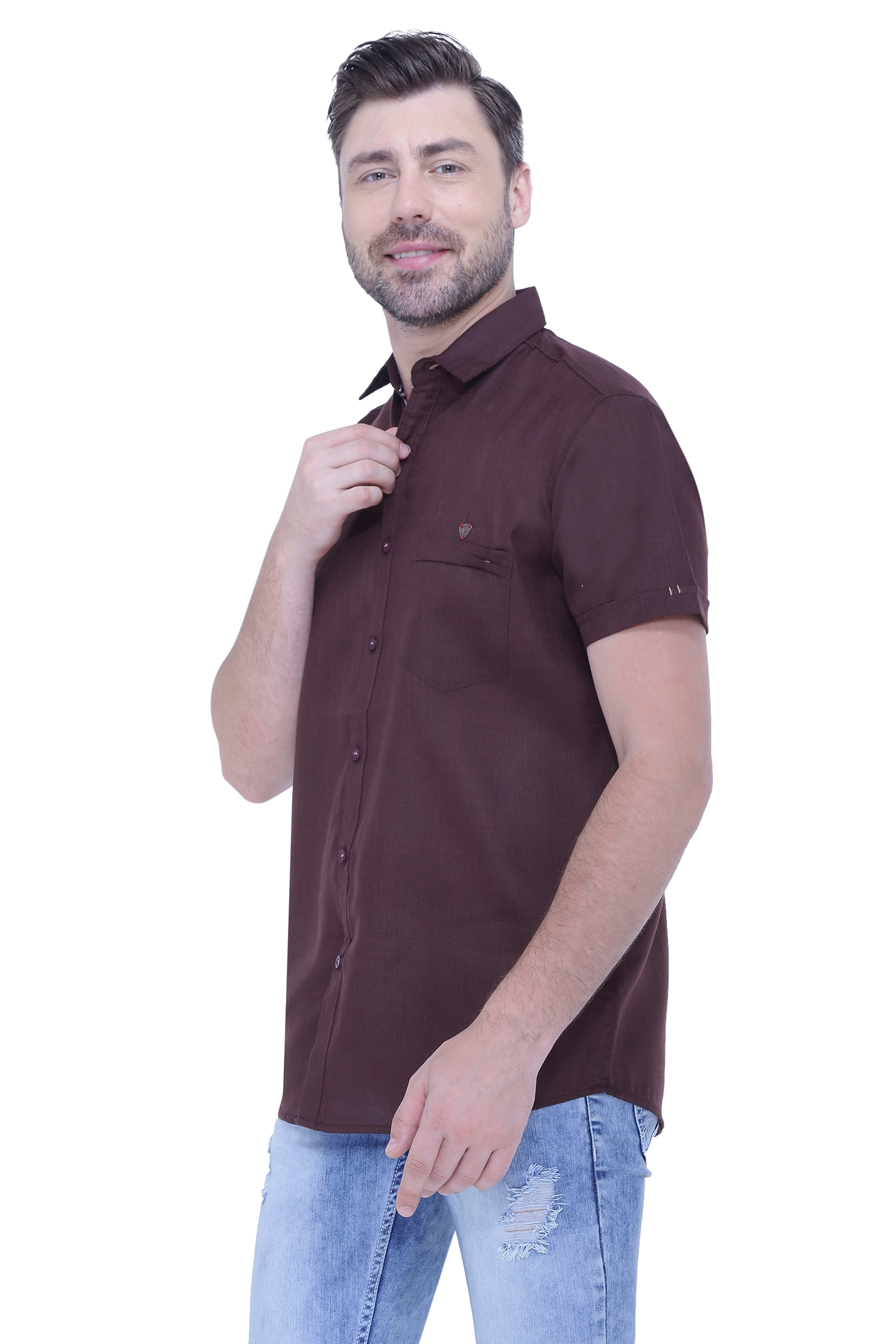 Kuons Avenue | Kuons Avenue Men's Linen Blend Half Sleeves Casual Shirt-KACLHS1240 1