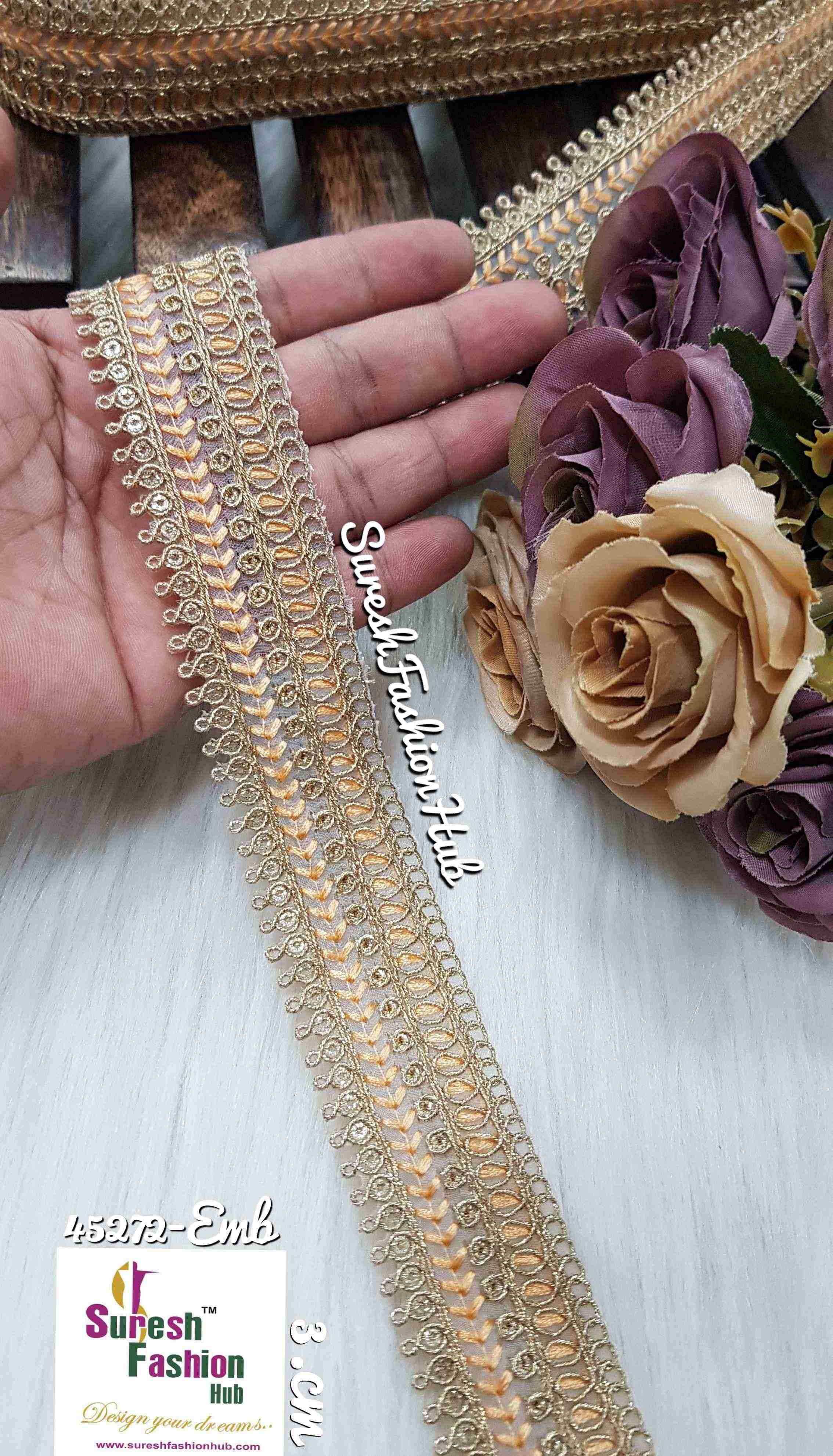Orange Gilded Grace Zari Ribbon